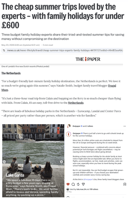 frugal mum inews article