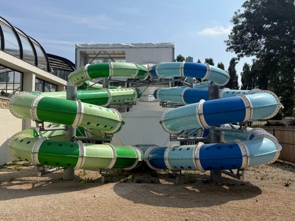 Eurocamp Holiday Review, La Croix du Vieux Pont, Paris, France, frugal mum photo of waterslides