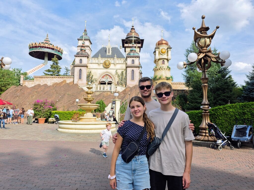 Efteling with kids, frugal mum guide and review, photo of us at theme park