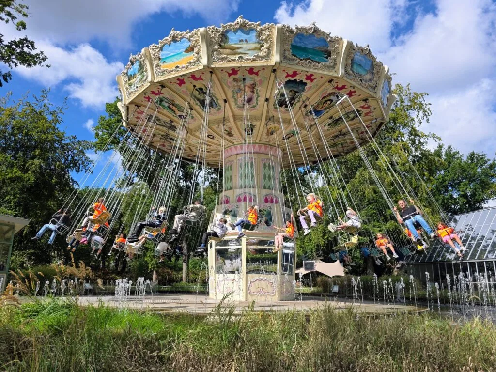 Duinrell Holiday and theme park, frugal mum review, the Netherlands, photo of swings