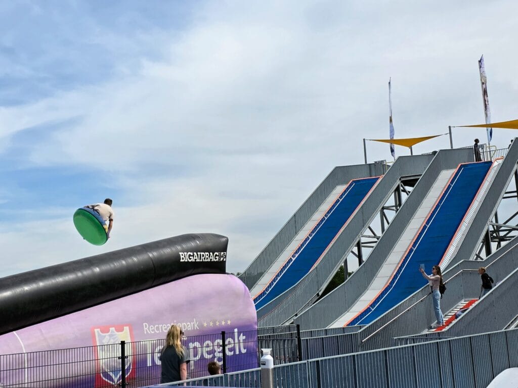 Eurocamp Holiday TerSpegelt, the Netherlands, frugal mum review, photo of tubby jump