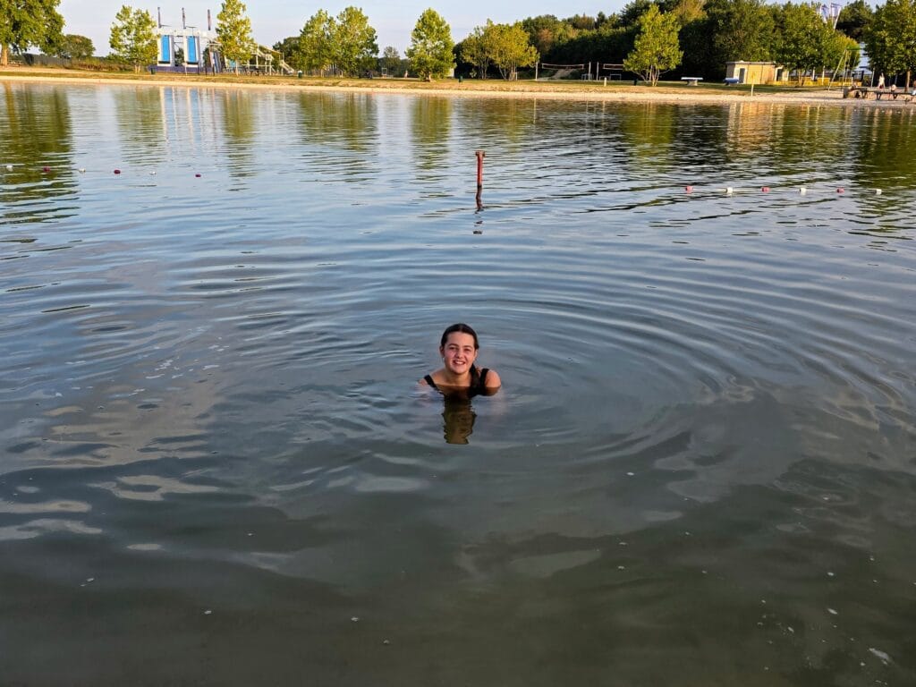 Eurocamp Holiday TerSpegelt, the Netherlands, frugal mum review, photo of child in lake