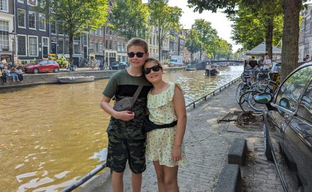 Amsterdam, the Netherlands, frugal mum children by canal, photo, lake resort beekse bergen, Eurocamp holiday review