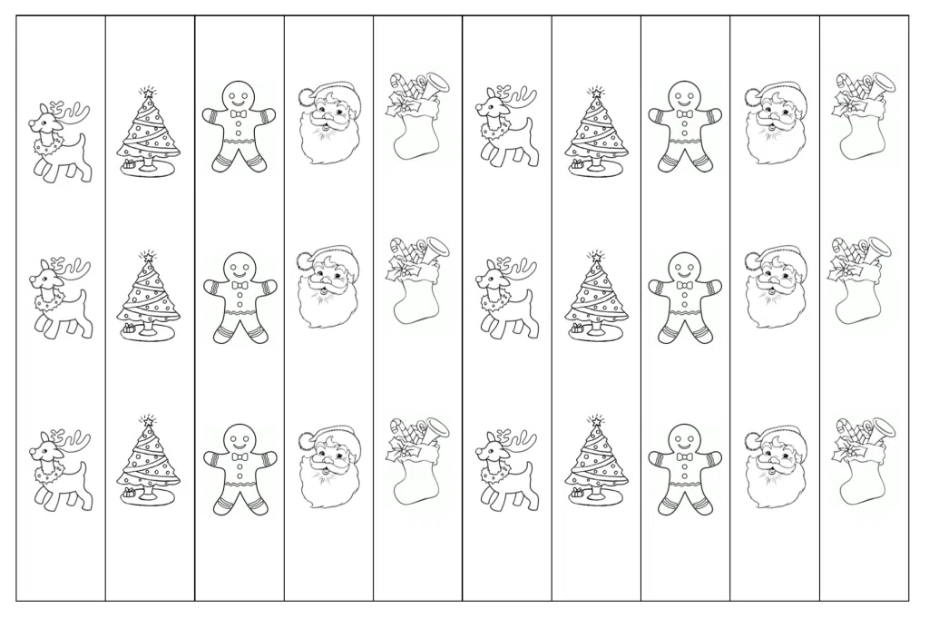 frugal mum, free printable christmas paper chain, children, craft, colour in, activities