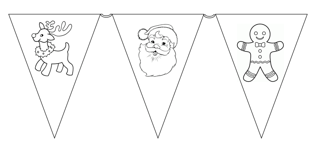 frugal mum free printable christmas bunting colour in