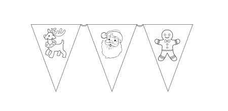 Kids' Christmas Craft Activities: FREE, printable colour-in bunting