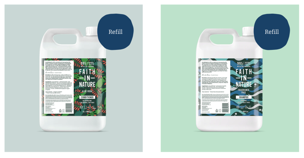 faith in nature zero waste products, shampoo, condition, refillable frugal mum review