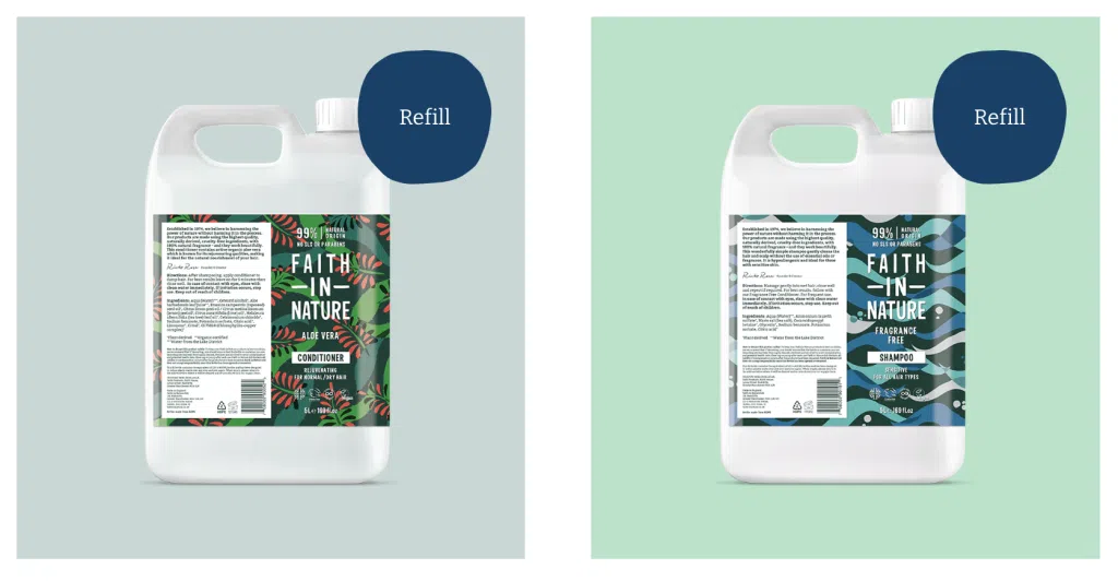 faith in nature zero waste products, shampoo, condition, refillable frugal mum review