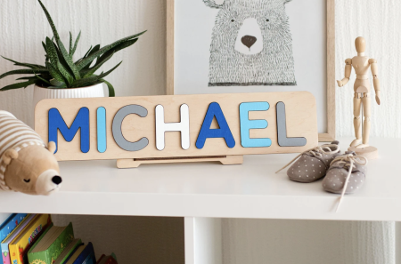 etsy, personalised, toddler, name puzzle