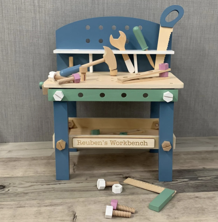 wooden tool bench, personalised, childrens toy, etsy