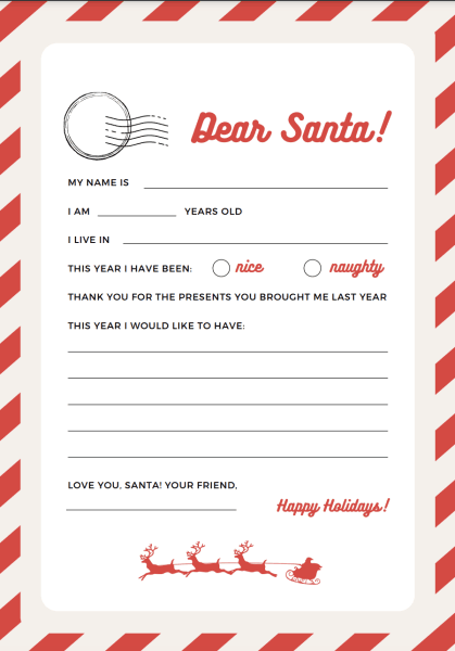 letter to santa, free printable template, download, childrens, frugal mum