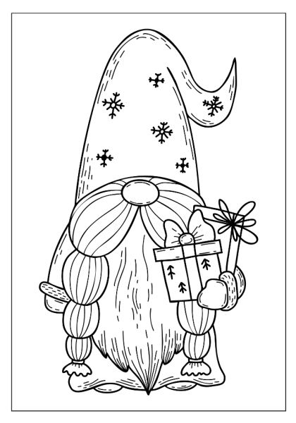 frugal mum, free printable, Christmas, activity, childrens colouring page, gonk