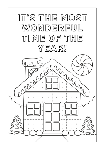 frugal mum, free printable, Christmas, activity, childrens colouring page, gingerbread house