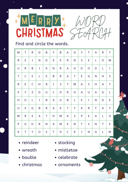 frugal mum, FREE Childrens Christmas Activities, printable Word Search