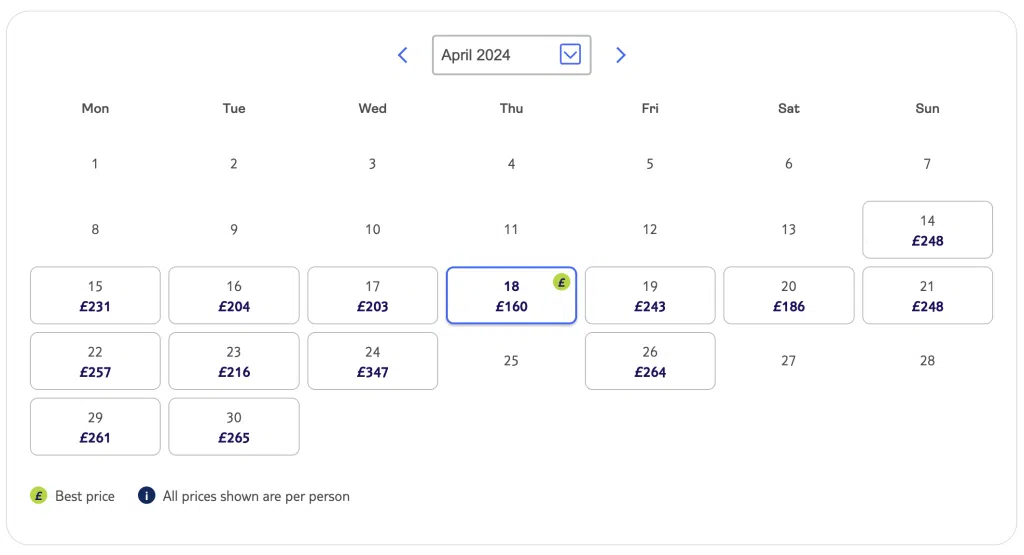 tui money saving tips article, frugal mum, calendar selection image to compare prices
