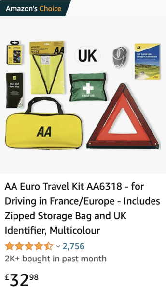 eu driving kit amazon, road trip essentials to pack