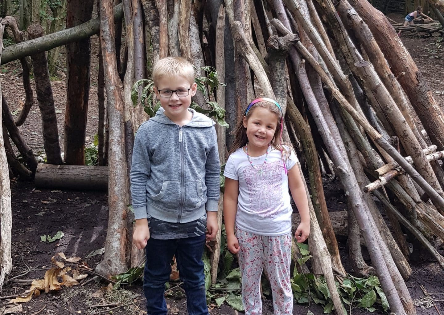 Kent with Kids, Bedgebury National Pinetum Review, Goudhurst, frugal mum children playing wooden den