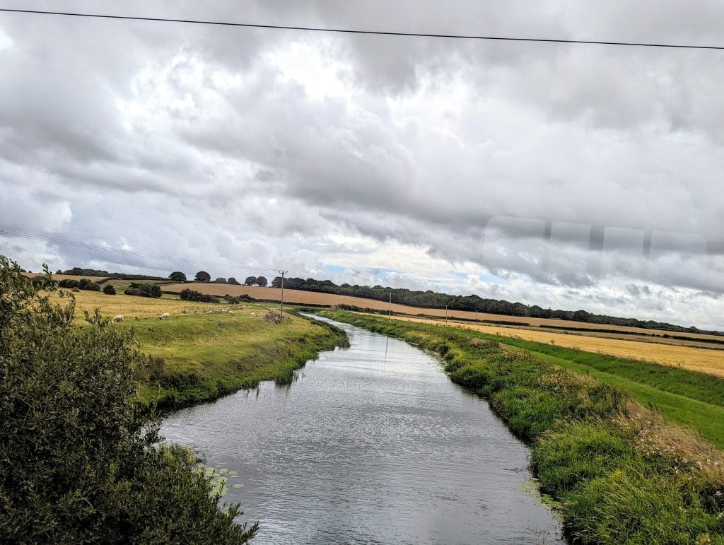 bodiam, tenterden, kent east sussex railway station, steam train, view from train, field, tenterden steam train review