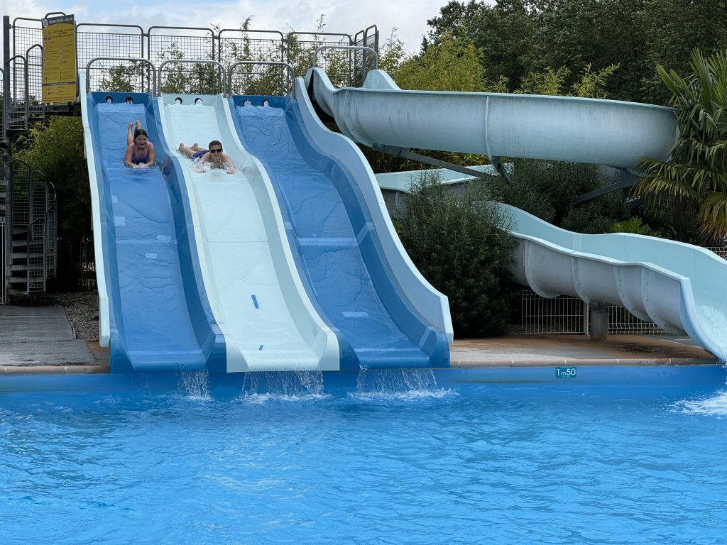Eurocamp Holiday Review, Chateau de Galaure Campsite, France, frugal mum review, photo of waterslides