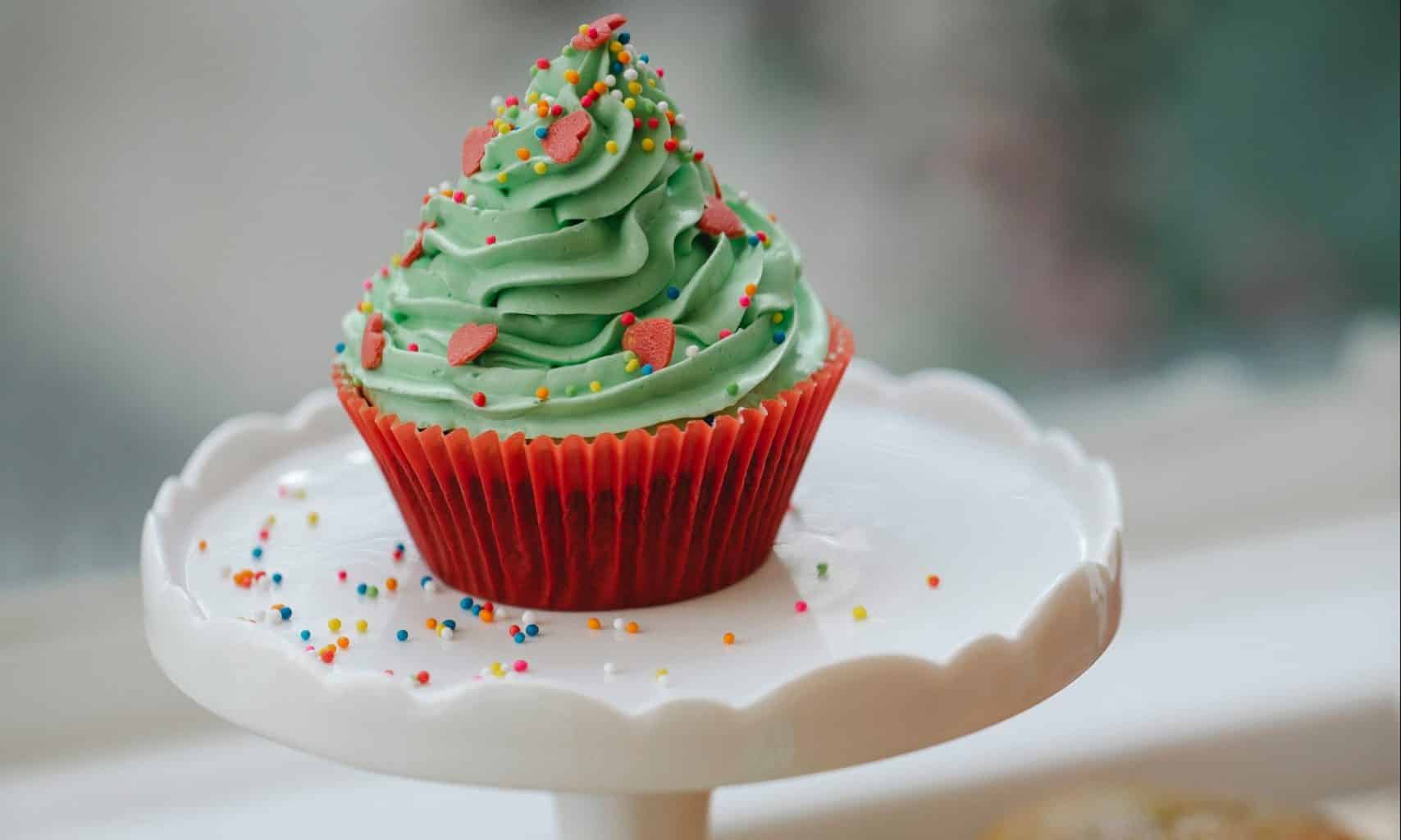 christmas tree gluten free cupcake