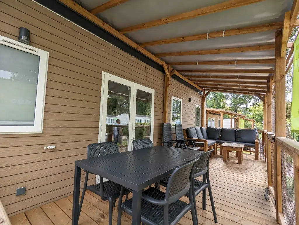 Best Eurocamp Accommodation Comparison, frugal mum Guide, photo of lounge decking