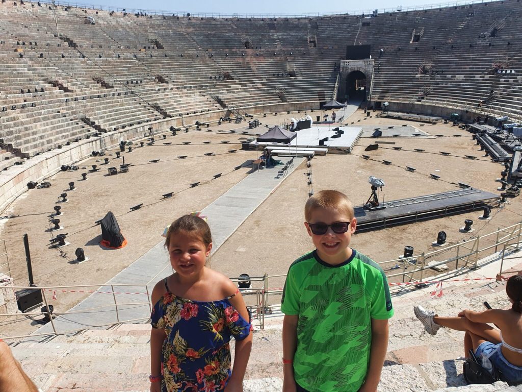 How to spend a day in Verona on a budget with kids, northern italy, eurocamp road trip, frugal mum guide, photo of verona arena inside