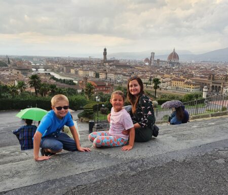 Piazzale Michelangelo, Italy, Eurocamp holiday, Florence, Tuscany, view of city, frugal mum family photo, camping valle gaia