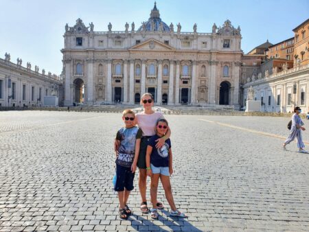 Rome, Italy, family, kids, St Peter's Basilica, Vatican City, frugal mum children