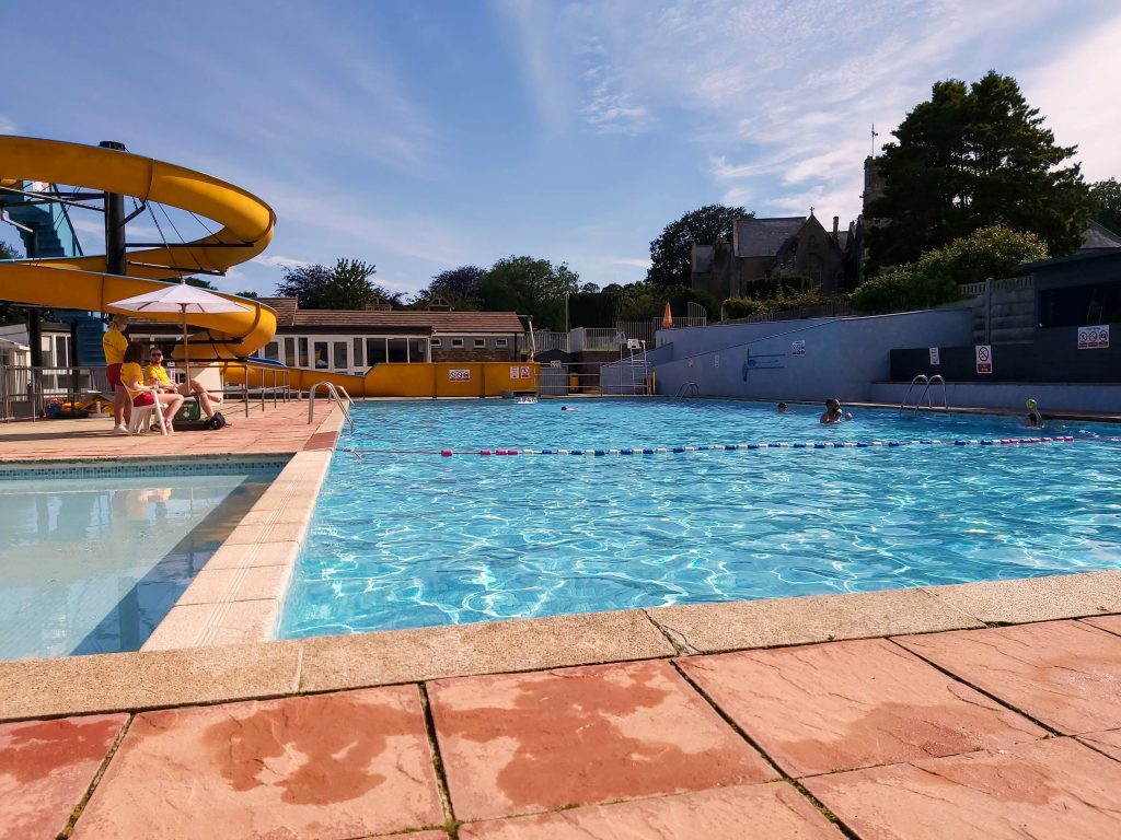Cornwall, Trelawne Manor, John Fowler Holidays, Looe, swimming pool, flume