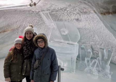 ice palace, jungfraujoch, switzerland, travelling on a budget tips, frugal mum family photo, eurocamp review