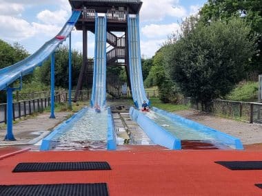 Day Out with the Kids, Knockhatch Adventure Park Review, East Sussex, frugal mum children, water slide