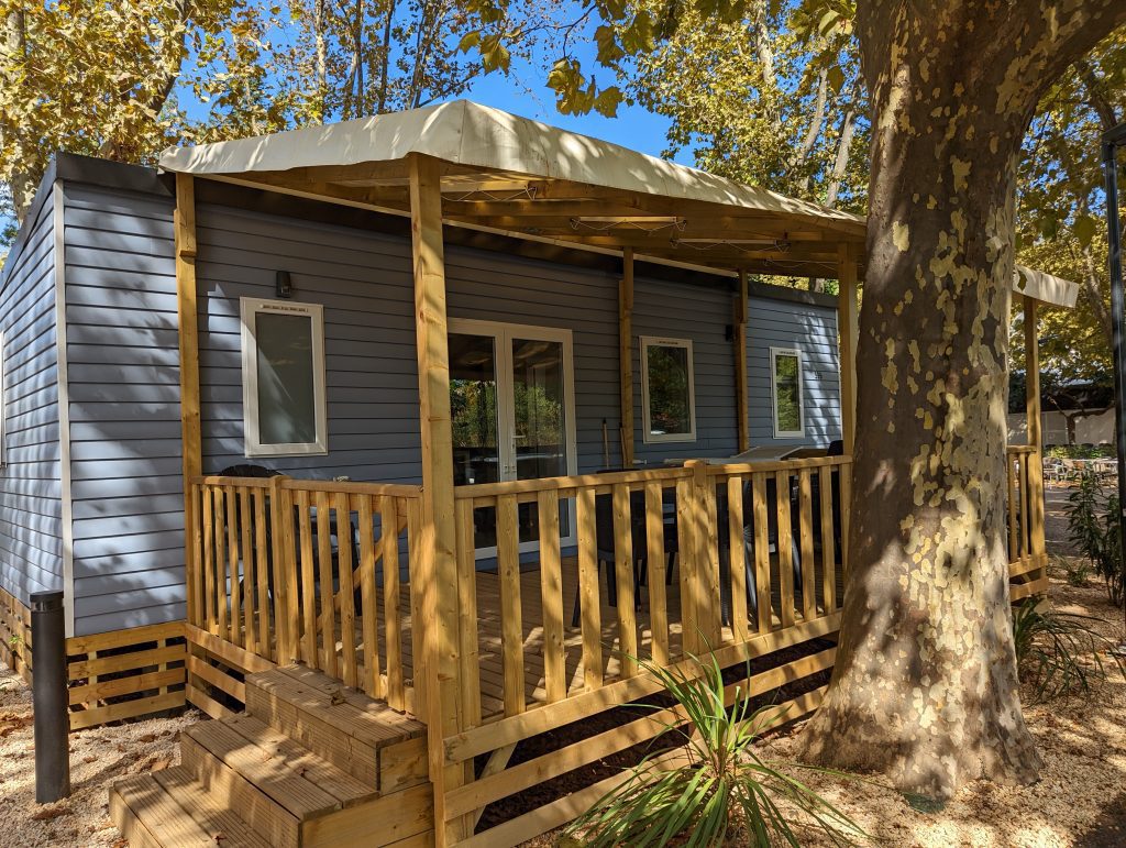 why eurocamp to travel in europe with kids, frugal mum guide, photo of premium accommodation