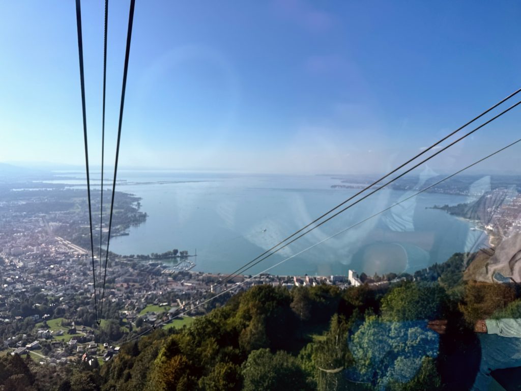 Austria with kids, Pfänder Mountain Cable Car review, frugal mum photo of view of lake