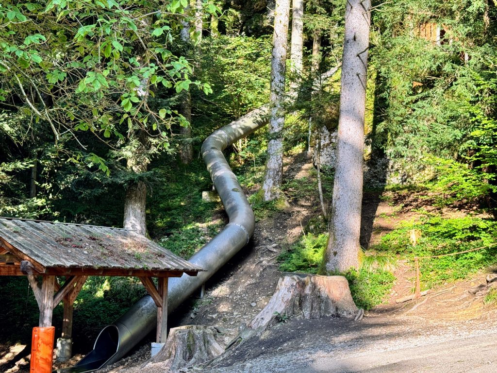 Austria with kids, Pfänder Mountain Cable Car review, frugal mum photo of big slide