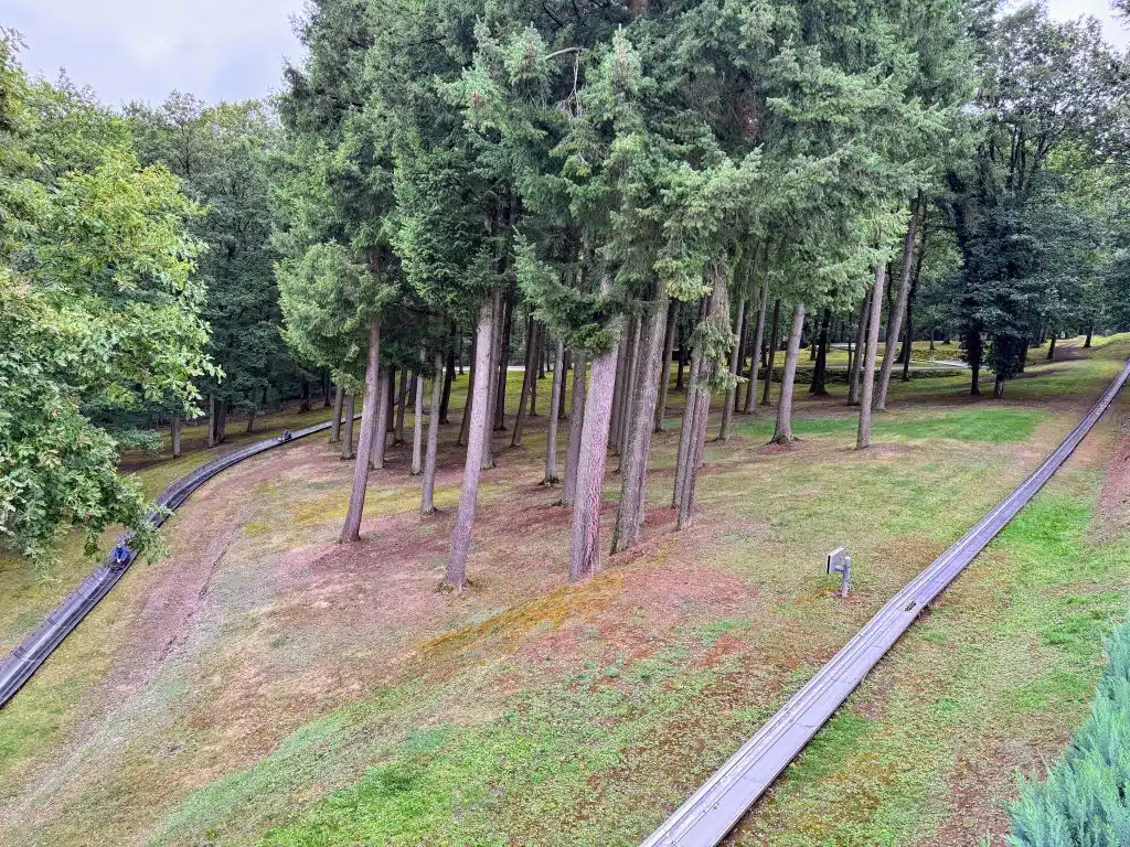 Luxembourg family holiday itinerary, the best things to see and do with kids, frugal mum guide, photo of saarburg toboggan run