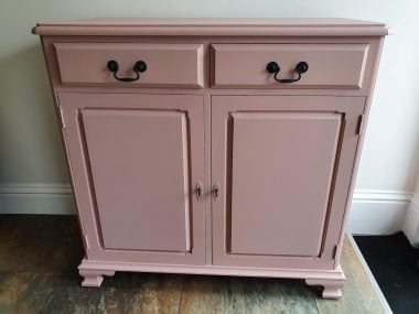 frugal mum photo, pink sideboard, upcycling before and after, budget renovations, DIY