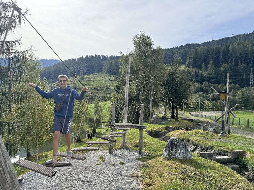 Eurocamp Review, Sportcamp Woferlgut, Austria, frugal mum photo lake obstacle course
