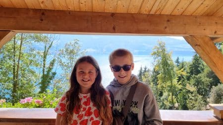 Switzerland, St Beatus Caves, Interlaken, view over lake, frugal mum children, family photo, eurocamp holiday review, manor farm campsite