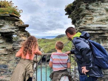 Cornwall with kids, review family, Tintagel Castle, English Heritage, view, frugal mum family photo