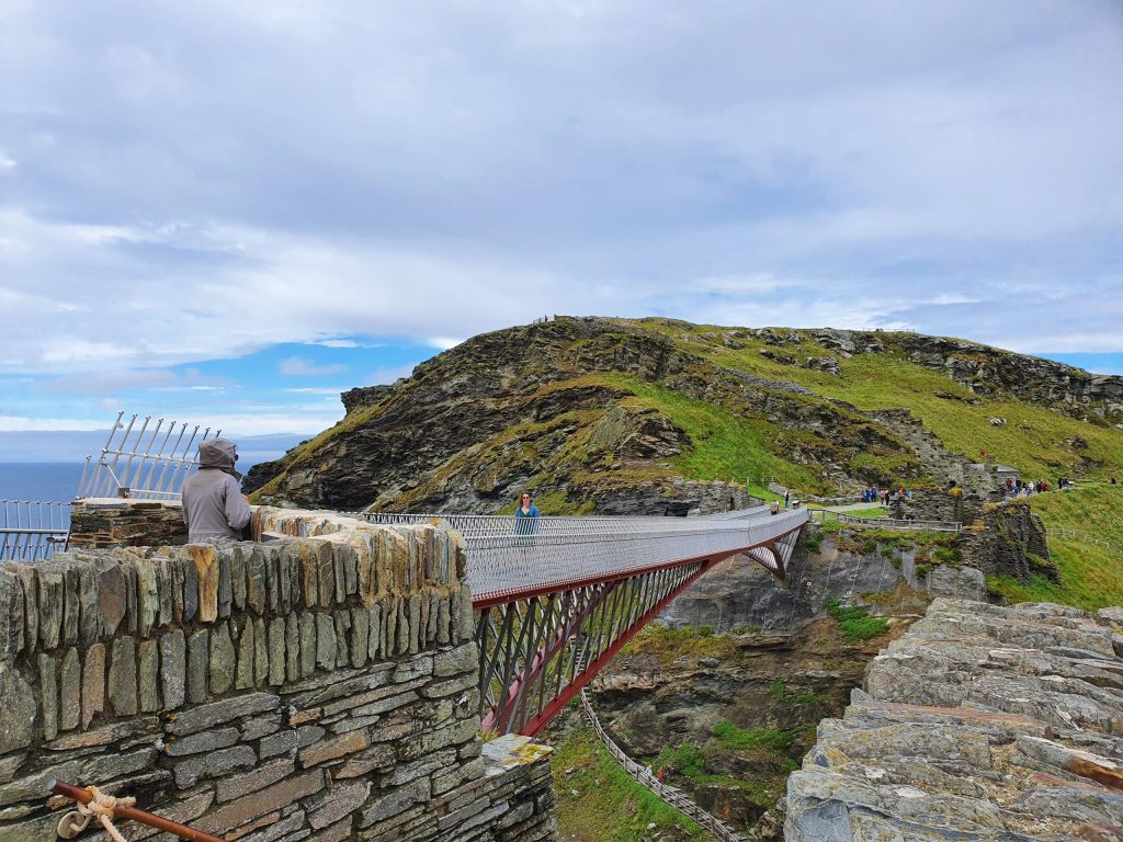 best things to do in Cornwall with kids, Tintagel Castle, English Heritage, bridge photo frugal mum