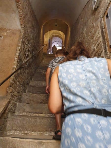 St Mark's Square Basilica, venice, inside frugal mum review, photo, family holiday, climbing stairs